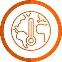 Climate Change Line Orange Circle Icon vector