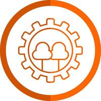 Forest Management Line Orange Circle Icon vector