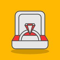 Ring Box Filled Shadow Icon vector