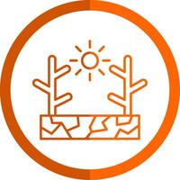 Drought Line Orange Circle Icon vector