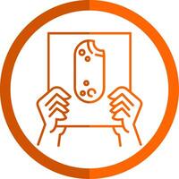 Food Scarcity Line Orange Circle Icon vector