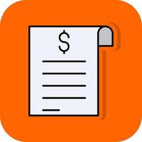 Invoice Filled Orange background Icon vector