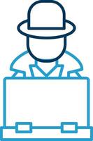 Hacker Line Blue Two Color Icon vector