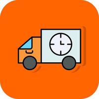 Shipping Time Filled Orange background Icon vector