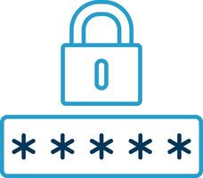 Password Line Blue Two Color Icon vector