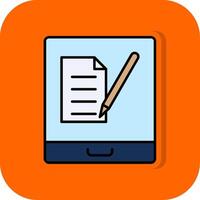 Tablet Sheet Filled Orange background Icon vector