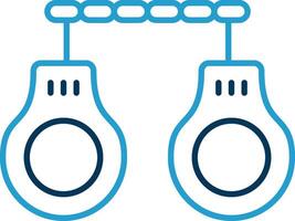 Handcuffs Line Blue Two Color Icon vector