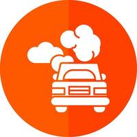 Car Pollution Glyph Red Circle Icon vector