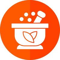 Mortar Glyph Red Circle Icon vector