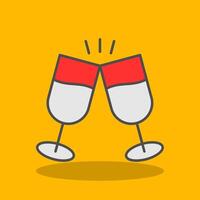 Cheers Filled Shadow Icon vector