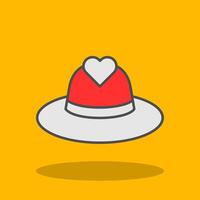 Hat Filled Shadow Icon vector