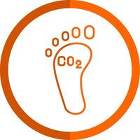 Carbon Footprint Line Orange Circle Icon vector