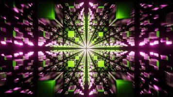 Lime and Pink Abstract Cubic Dimension Background VJ Loop with Rotation video