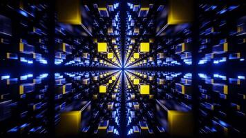 Gold and Blue Abstract Cubic Dimension Background VJ Loop video