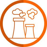 Air Pollution Line Orange Circle Icon vector