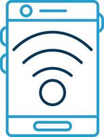Signal Line Blue Two Color Icon vector