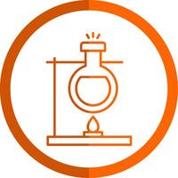 Bunsen Burner Line Orange Circle Icon vector