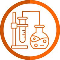 Experiment Line Orange Circle Icon vector