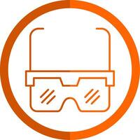 Eye Protector Line Orange Circle Icon vector