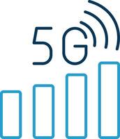 Signal Status Line Blue Two Color Icon vector