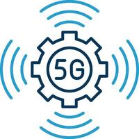 5G Line Blue Two Color Icon vector