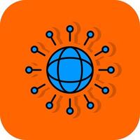 Globalization Filled Orange background Icon vector
