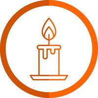 Burning Line Orange Circle Icon vector