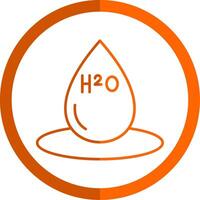 H2O línea naranja circulo icono vector