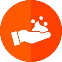 Foam Hand Glyph Red Circle Icon vector