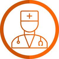 Doctor Line Orange Circle Icon vector