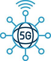 Connection Line Blue Two Color Icon vector