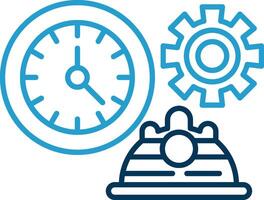Working Hours Line Blue Two Color Icon vector