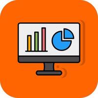 Dashboard Filled Orange background Icon vector