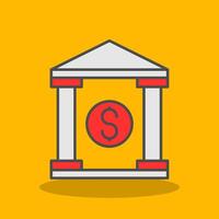 Bank Filled Shadow Icon vector