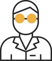 scientist Skined Filled Icon vector