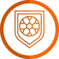 Football Badge Line Orange Circle Icon vector