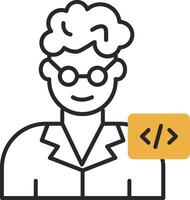 Programmer Skined Filled Icon vector