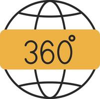 360 View Skined Filled Icon vector