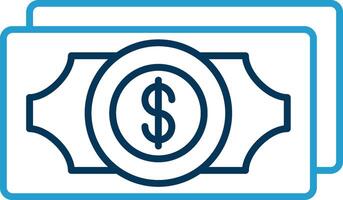 Salary Line Blue Two Color Icon vector