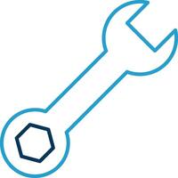 Spanner Line Blue Two Color Icon vector