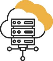 Cloud Computing Skined Filled Icon vector