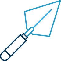 Trowel Line Blue Two Color Icon vector