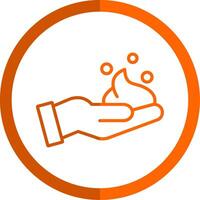 Foam Hand Line Orange Circle Icon vector