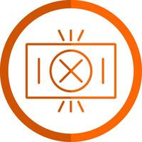 Red Card Line Orange Circle Icon vector
