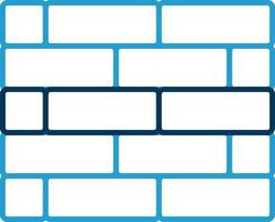 Brickwall Line Blue Two Color Icon vector