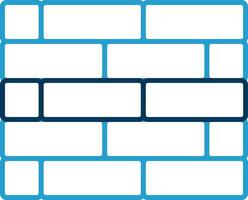 Brickwall Line Blue Two Color Icon vector