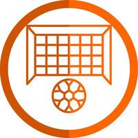 Goal Post Line Orange Circle Icon vector