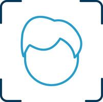 Face Scan Line Blue Two Color Icon vector