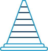 Cone Line Blue Two Color Icon vector