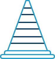 Cone Line Blue Two Color Icon vector